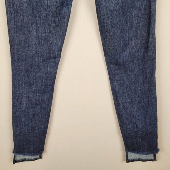 FRAME Size 27 Le Skinny De Jeanne Jeans Crown Heights Dark Blue Step Hem - Picture 7 of 12